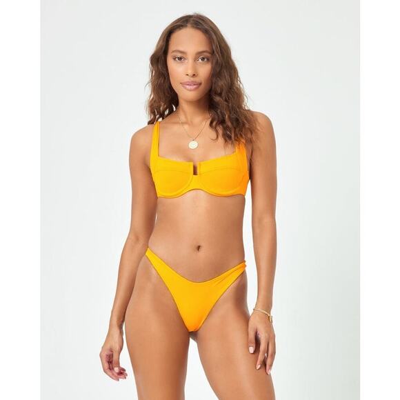 L*Space Camellia Bikini Top Underwire Mango Size Small NEW with Tags - Picture 1 of 7